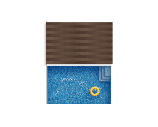 Schwimmbadüberdachung 1 Segment verschiebt sich zur langen Seite